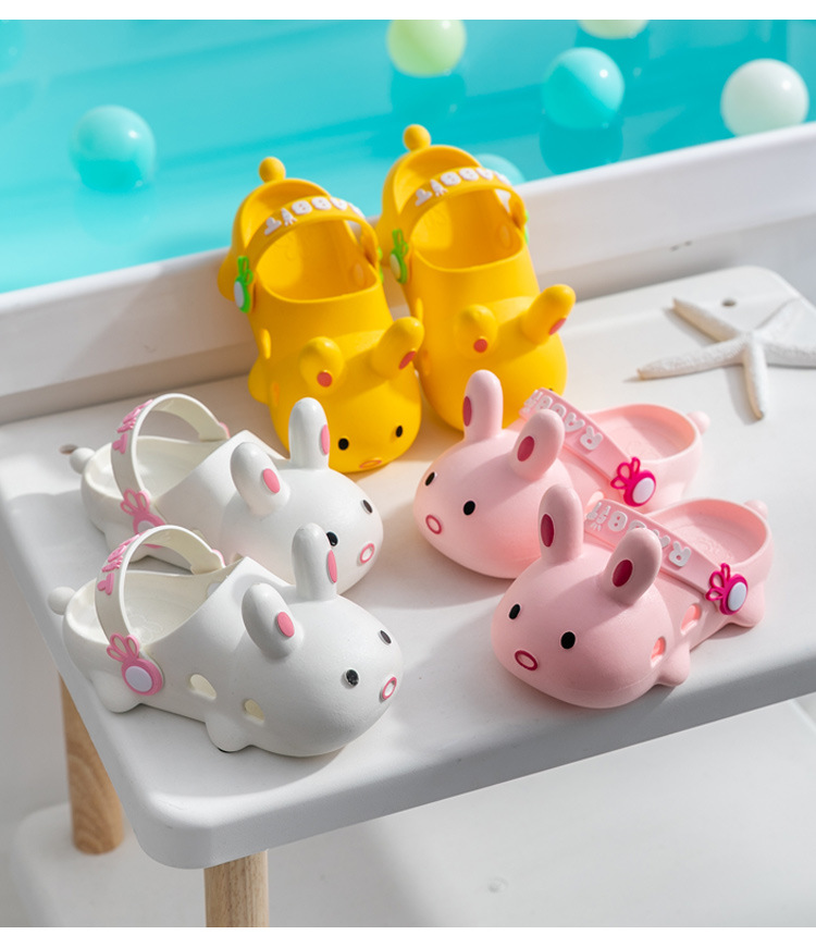 Pantofole per bambini, ragazze estive, ragazzi, scarpe con buco baotou, pantofole per bambini antiscivolo per interni genitore-figlio_voghion.com