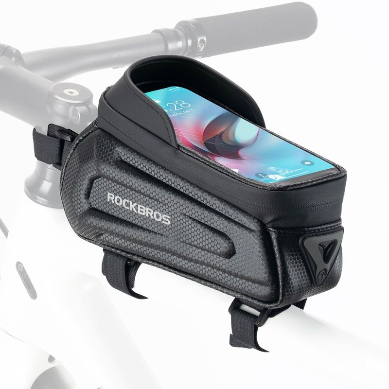 Sacoche de cadre de vélo ROCKBROS, sacoche de guidon étanche et résistante à l'usure, 6,1 pouces, DHL_voghion.com