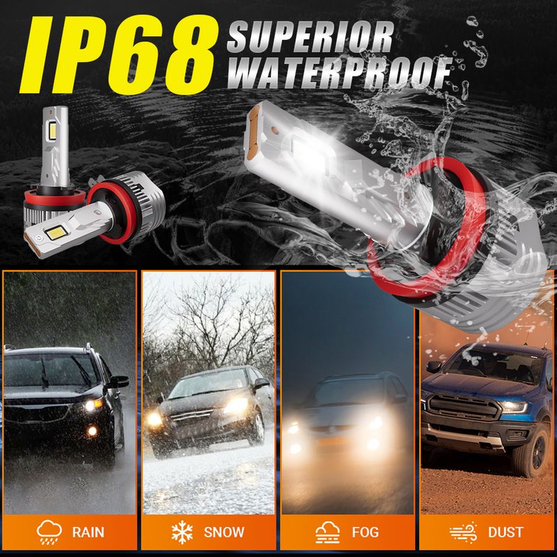 Faro LED H11B 300W 30000LM Canbus ad alta potenza 7535 CSP Fendinebbia adatto per Hyundai Kia SsangYong Jens Daewoo Renault_voghion.com
