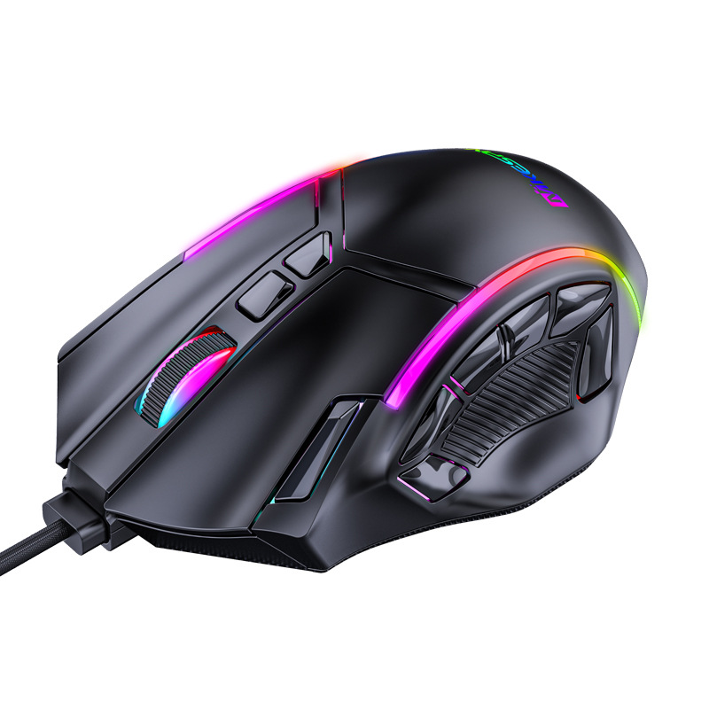 12800DPI Fre Makro RGB Gaming Maus 12 Programmierbare Tasten Spiel Maus RGB Licht Max Bis 6 Ebenen Für PC mac Gun PUBG Laptop_voghion.com