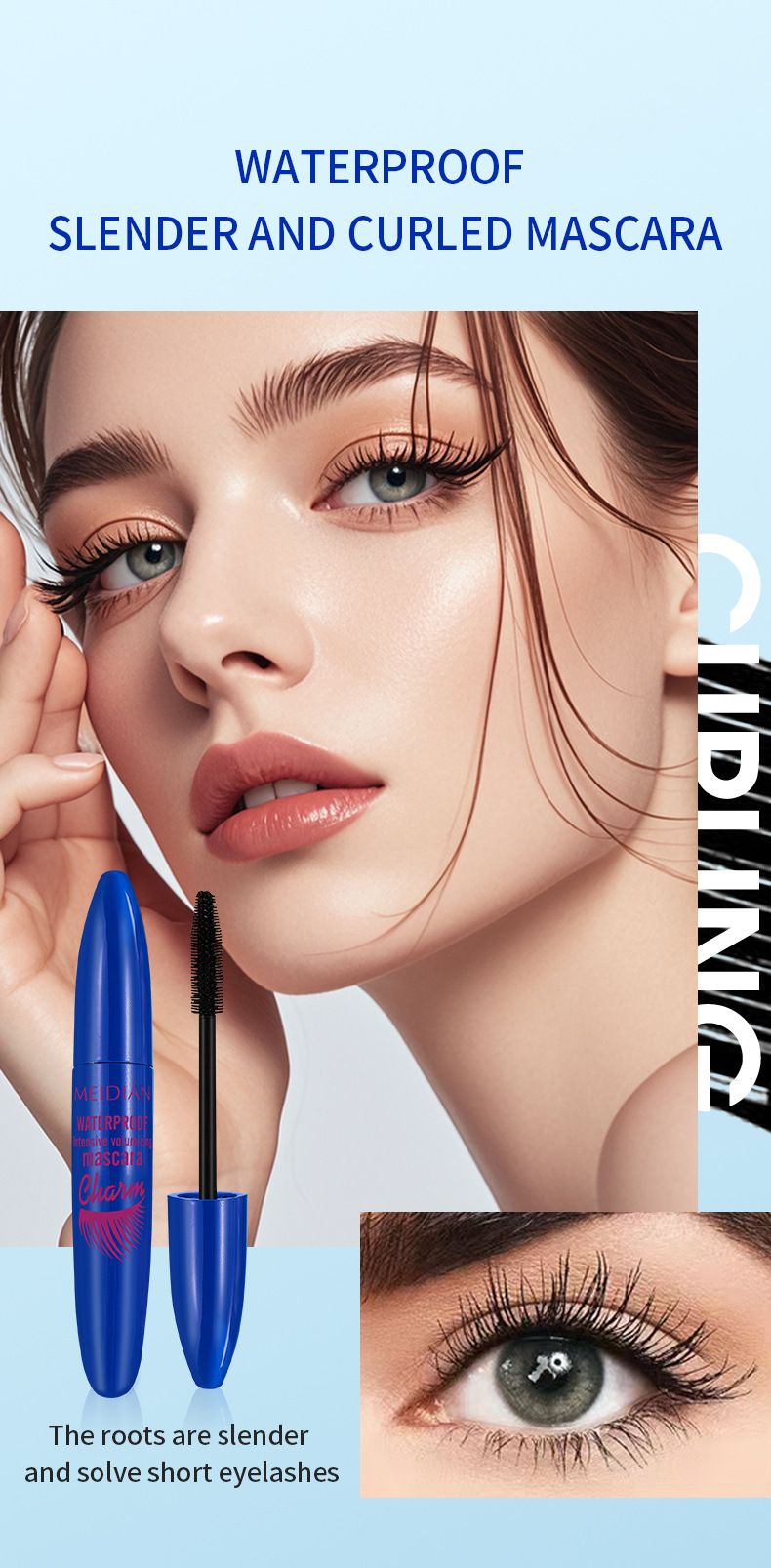 Mascara Meidian Mascara Waterproof, Thick, Curled, Long And Non Smudged Mascara_voghion.com