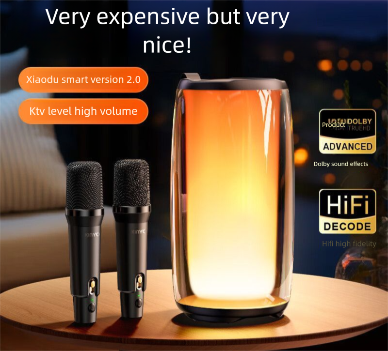 Jinyun K9 Bluetooth Smart Home KTV Speaker Microfono Karaoke Macchina All-in-One Subwoofer ad Alto Volume_voghion.com
