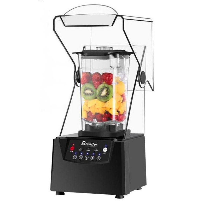 Máquina de Smoothie Comercial para Casas de Chá com Leite, Silenciosa com Tampa, Trituradora à Prova de Som, Raspadora de Gelo, Liquidificador, Suco_voghion.com