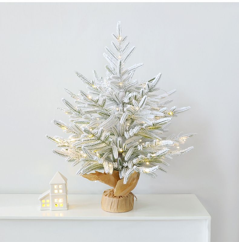 Albero di Natale artificiale in PE di alta qualità da 60 cm con 13 rami - Opzioni classiche verdi e innevate con/senza luci LED per decorazioni da tavolo_voghion.com