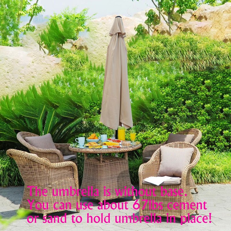 10 Ft Patio Umbrella Market Table Round Umbrella Outdoor Garden With Crank And Push Button Tilt For Garden Deck Backyard Pool Shade Outside_voghion.com