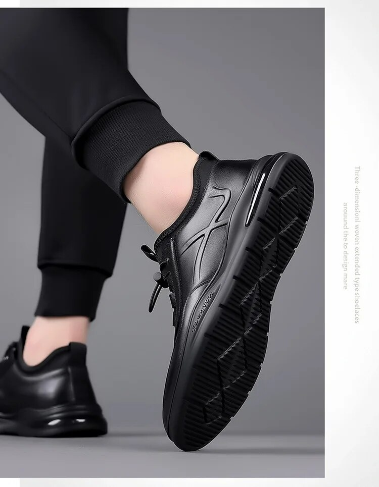 Īstas ādas vīriešu biznesa ikdienas elpojoši ērti neslīdoši daudzpusīgi apavi, vīriešu sporta apavi, mokasīni_voghion.com