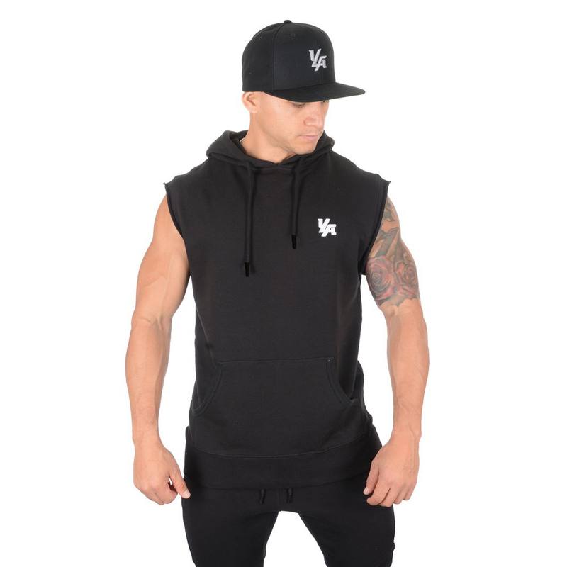 Muscle Fitness Brother Sommer Herren Sport Freizeit Lauftraining Dünne ärmellose Weste mit Fellkapuze_voghion.com