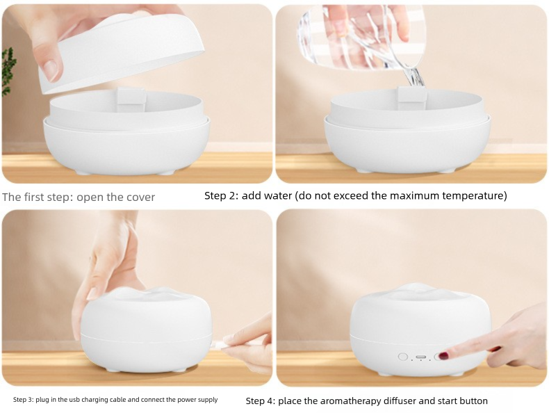 5-in-1 Humidifier - Essential Oil Diffuser, Air Purifier With Color Light, For Aromatherapy In Home & Office With Multiple Functions_voghion.com