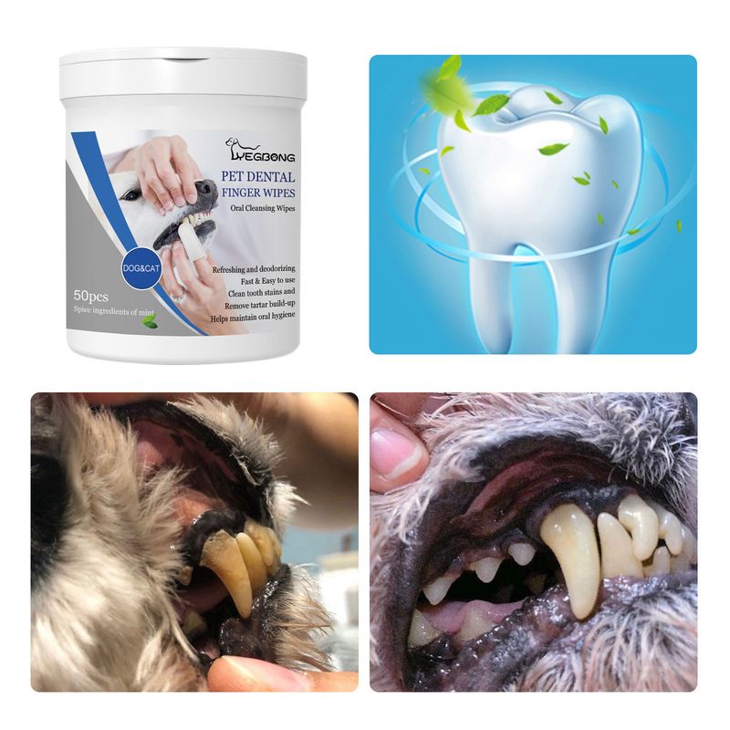Fingertücher für die Zahnpflege von Haustieren, reinigen Zahnstein und gelbe Zähne, Fingermanschetten für die Mundpflege von Hunden_voghion.com