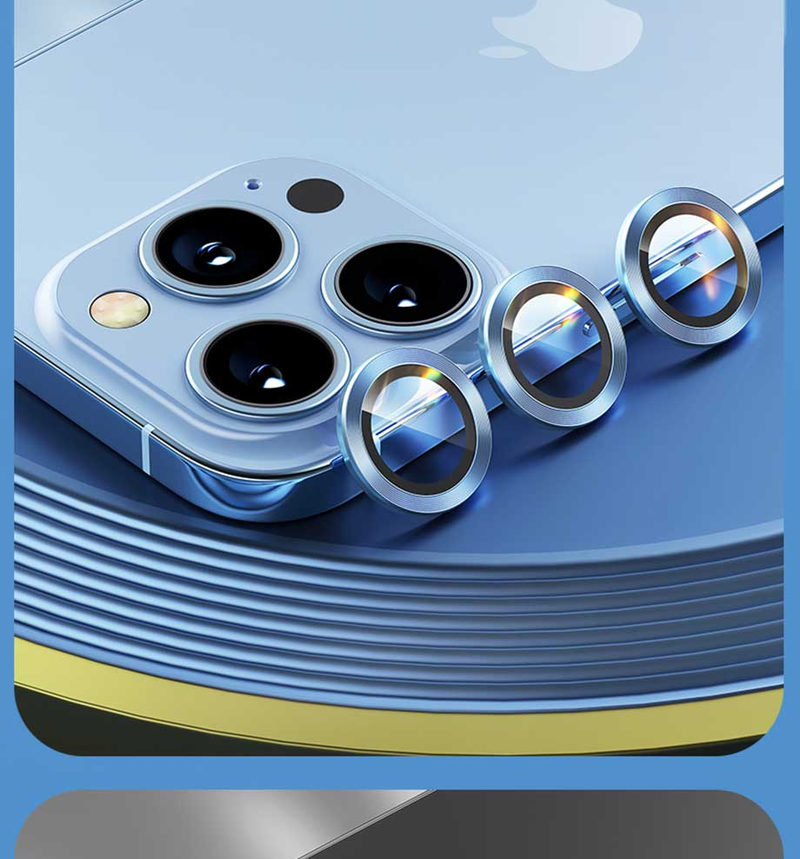 For IPhone 13 14 11 Pro Max Diamond Metal Camera Protector for IPhone 12 13 Mini Camera Protector 3PCS/Set Lens Protection Glass_voghion.com