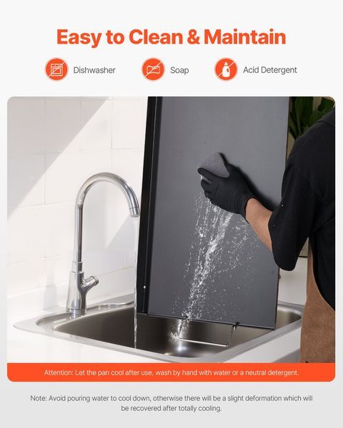 24x16 In Flat Top Griddle Carbon Steel Universal BBQ Grill Pan Cookware_voghion.com