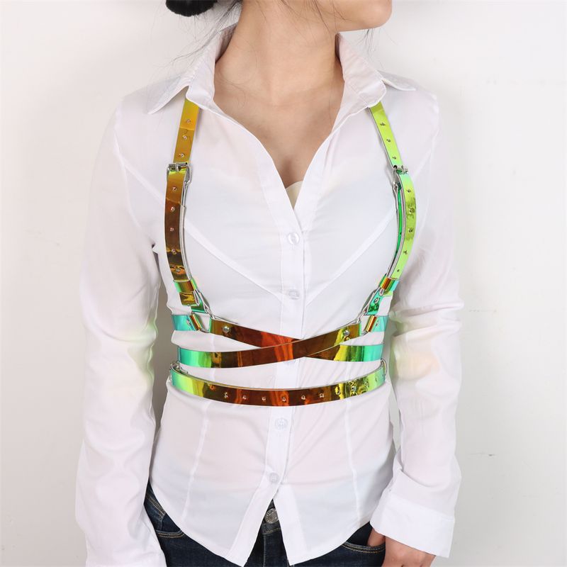 Frauen Sexy Body Harness Rave Gürtel Leder Dessous Brust Harness Korsett Goth Fetisch Kleidung Festival Outfit Femboy Hosenträger_voghion.com