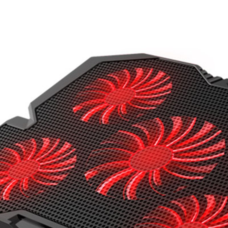 Xinweiqing K5 Killpad Fënnef Ventilatoren Komfortwénkel Duebel USB Ports Justierbar Wandgeschwindegkeet Laptop Killer fir Notebook_voghion.com