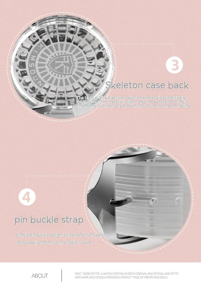 Reloj de cuarzo transparente con incrustaciones de diamantes de la marca Kingston, reloj de red rojo resistente al agua para hombres y mujeres, reloj para amantes de las mareas_voghion.com