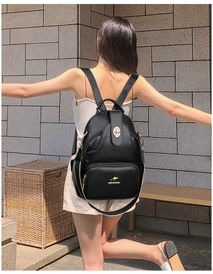 2024 New Soft Leather Backpack For Women's Fashion Leisure Large Capacity Multi Functional Backpack Versatile Outgoing Backpack_voghion.com