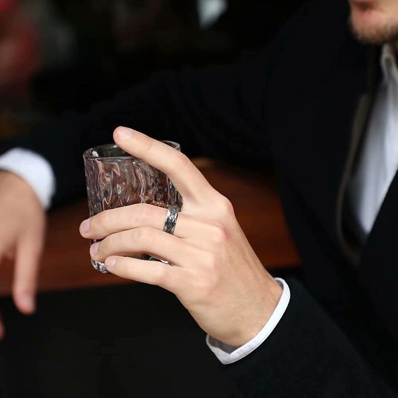 Moda Moda Casal Tendência Homens Aço Inoxidável Anel Dragão Celta Elegante Mulheres Azul Zircão Coroa Anéis Conjunto Jóias de Casamento_voghion.com