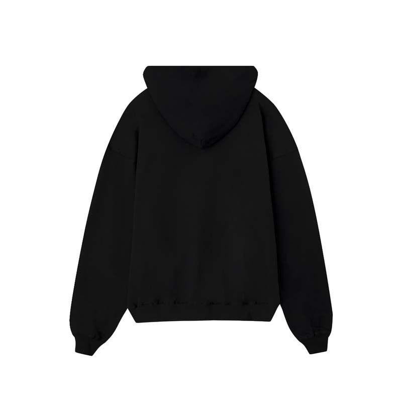 Felpa con cappuccio sottile casual da strada alta con cappuccio stampato da uomo con grande squalo bianco_voghion.com