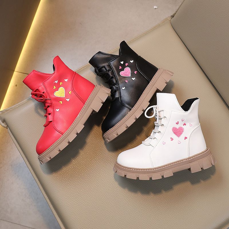 Kinderschuhe Mädchen Martin Stiefel 2024 Neue Frühjahr und Herbst Schwarz Laufsteg Kurze Stiefel Kinderstiefel Kleine Mädchen Kinderstiefel_voghion.com