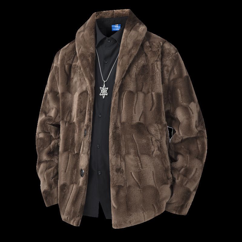 Luxus-Pelzmantel für Herren – Hochwertiger Wintermantel im Nerz-Stil für europäische Größen (Schwarz/Braun, S-3XL)_voghion.com