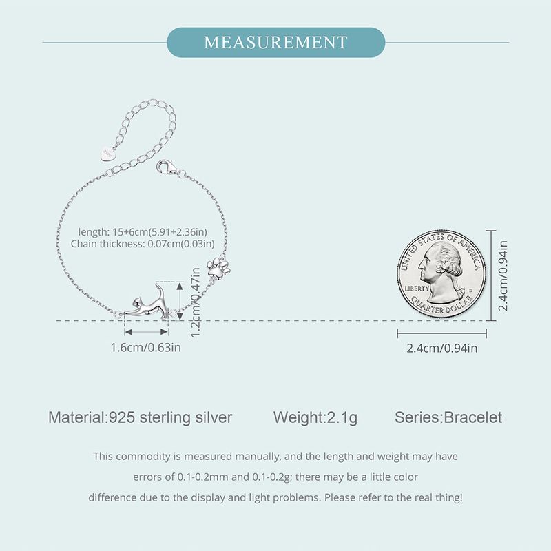 Bracciale con sagoma di gatto stravagante, bracciale in argento sterling 925 per donna_voghion.com