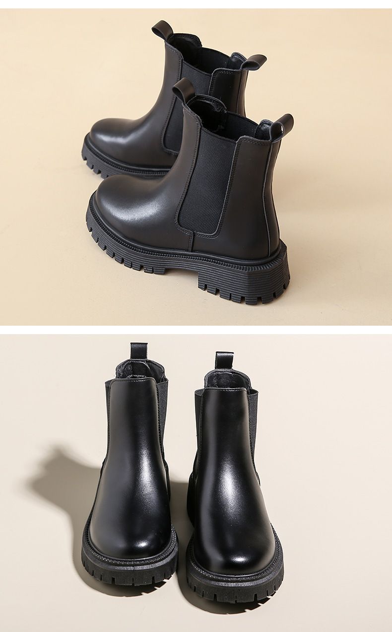 Thick Soled Martin For Women's Autumn 2024 New Hiking Boots Elevated Casual Boots Trend_voghion.com
