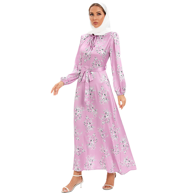 Vestido túnica de satén elegante para mujer._voghion.com