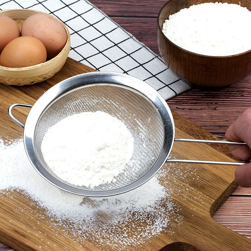 3pcs Fine Mesh Strainers Set Stainless Steel Multipurpose Flour Sieve Sifter With Handle Perfect For Tea Flour Egg Kitchen Tool_voghion.com