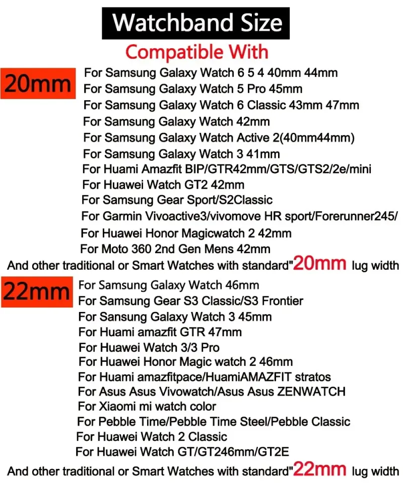 Cinturino Milanese Loop da 22 mm e 20 mm per Samsung Galaxy Watch 7, 6, 5, 4, 44 mm e 40 mm, cinturino magnetico Huawei Classic Active 2._voghion.com