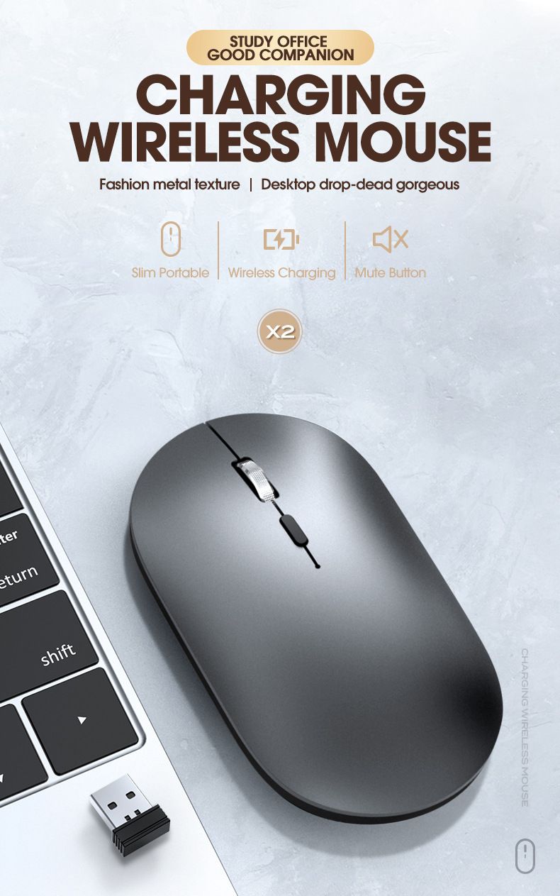 Kablosuz Sessiz Fare - Bluetooth ve 2.4G Çift Mod, 1600 DPI, 4 Yönlü Kaydırma, Dizüstü Bilgisayar/Ofis İçin Şarj Edilebilir Ergonomik Fare_voghion.com