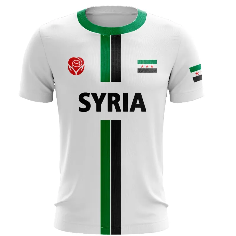 2025 Syrien Fußballtrikot Herren Sport 3D T-Shirts Syrische Flagge Straße Übergroße Tops Unisex Casual Graphic T-Shirts Herren Geschenke_voghion.com