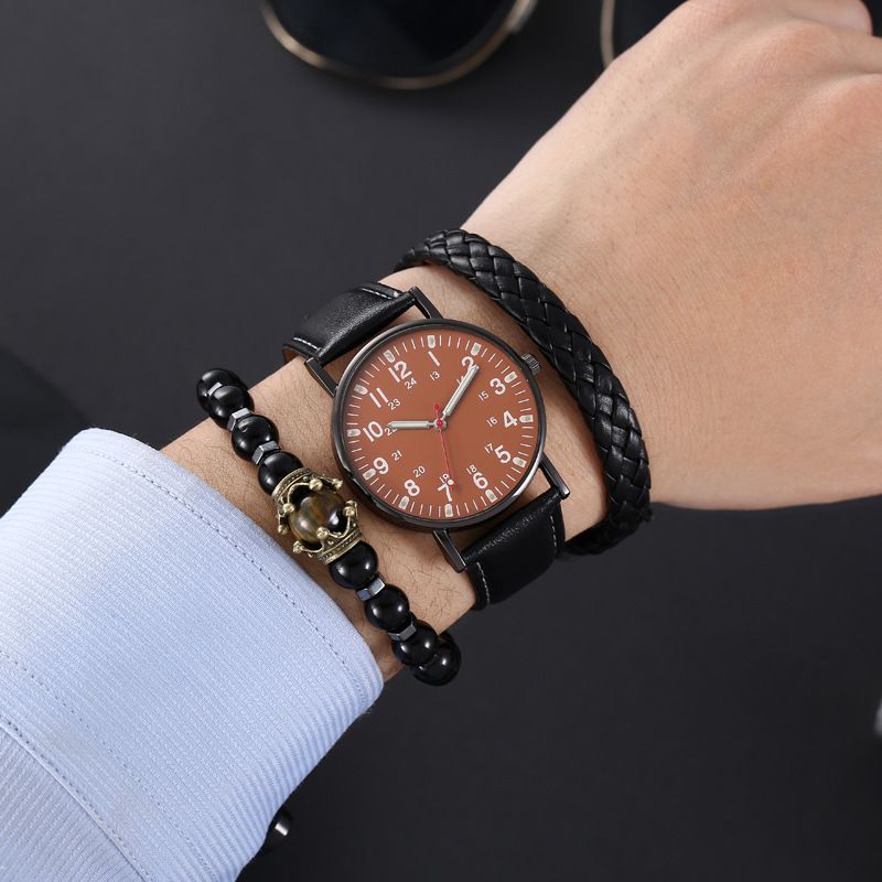 Men's Watches Bracelet Set Watch Watch Quartz Watch Belt Fashion Casual Luminous Watch Men's Watch Three Piece Watch_voghion.com