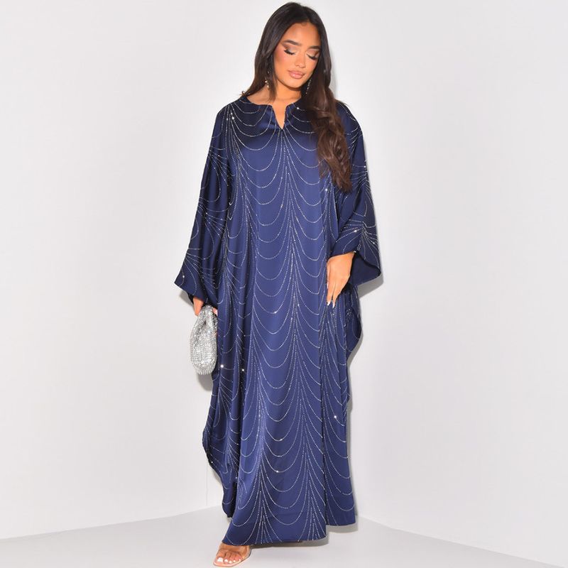 Women's Clothing Modest Spring And Summer New Women's Fashion Loose Hot Diamond Robe Dress_voghion.com