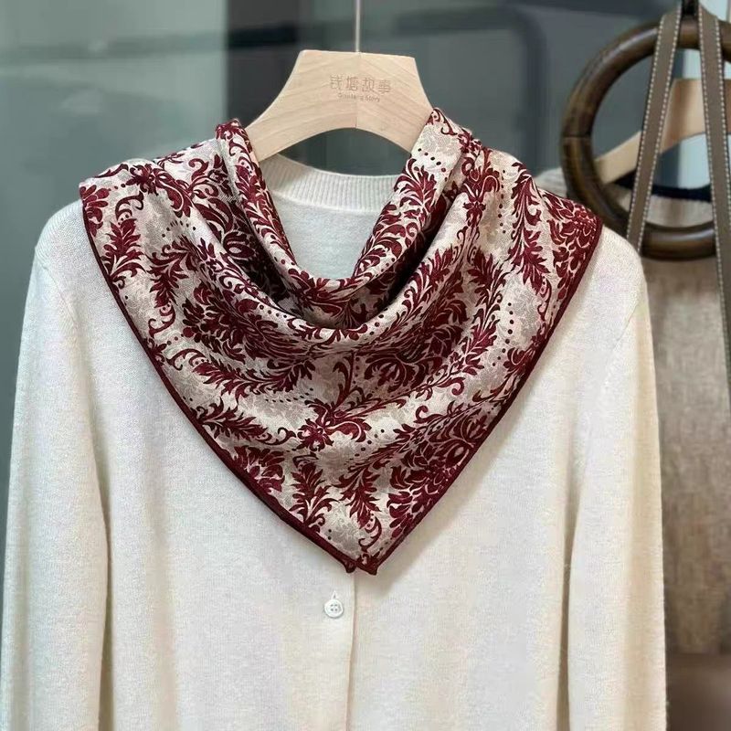 Sciarpa quadrata in vera seta e lana di alta qualità, elegante, alla moda, autunno inverno, stile giovanile, 65 cm, di Mulberry_voghion.com