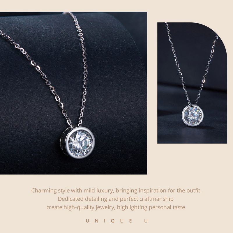 Nuovi arrivi 2025 BAMOER 1 carati Bazel Moissanite D colore VVS1 Collana con diamanti coltivati in laboratorio per donna Sterling Silver Wedding Jewelry_voghion.com
