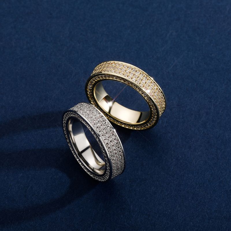 Gioielli da uomo e da donna, anello hip hop con zirconi, design lineare e minimalista, accessorio alla moda per l'uso quotidiano, taglie dalla 7 alla 11._voghion.com