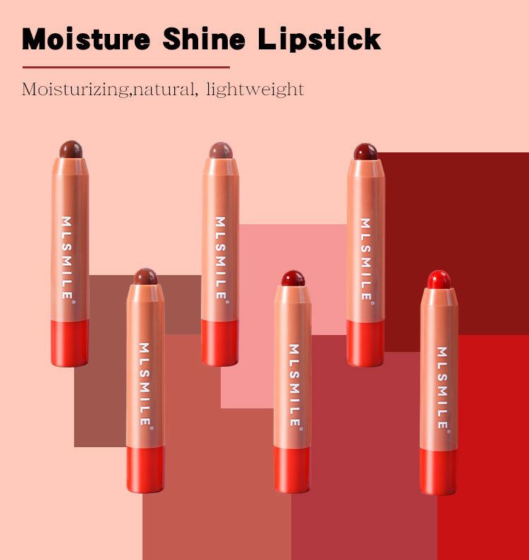 MLSMILE Colored Moisturizing Lipstick Lip Cheek Dual Use Six Color Lip Balm Long Lasting Moisturizing Lipstick Pen_voghion.com