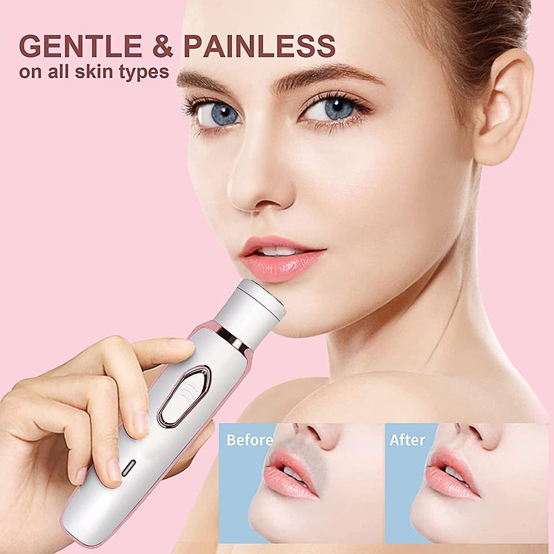 Gesichtshaarentfernung für Frauen 4 in 1 Elektrorasierer Rasierer Nase Augenbrauen Trimmer_voghion.com