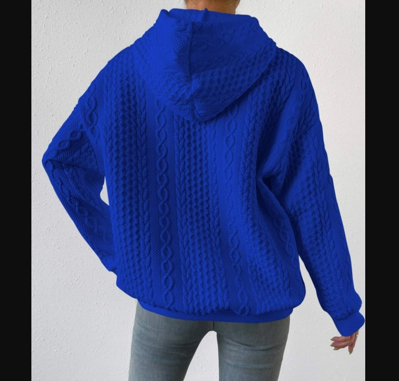 Kadınlar İçin Tığ İşi Örgü Sweatshirt - Büyük Boy Yuvarlak Yaka Kazak (S-5XL, 6 Renk)_voghion.com