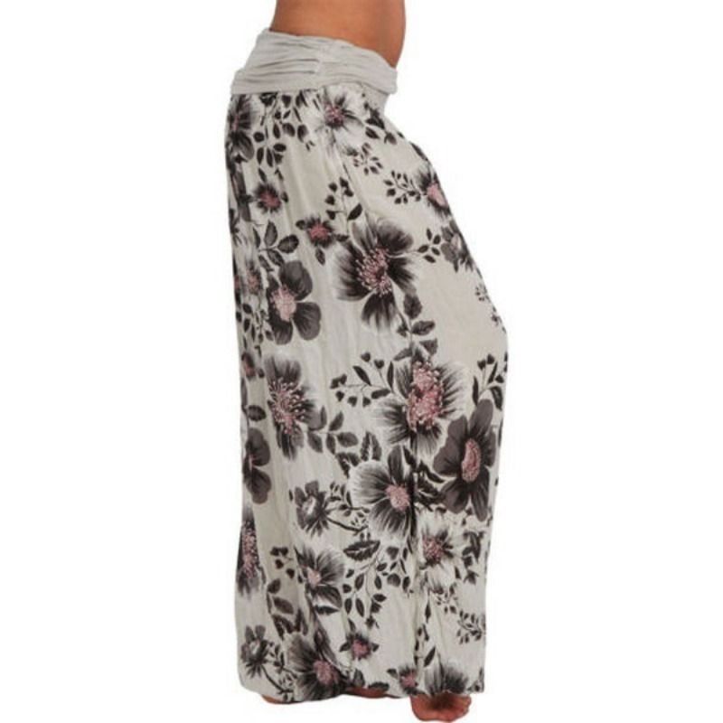 Pantalon Haren ample à jambes larges et confortable pour femme, mode d'été, imprimé numérique, décontracté_voghion.com