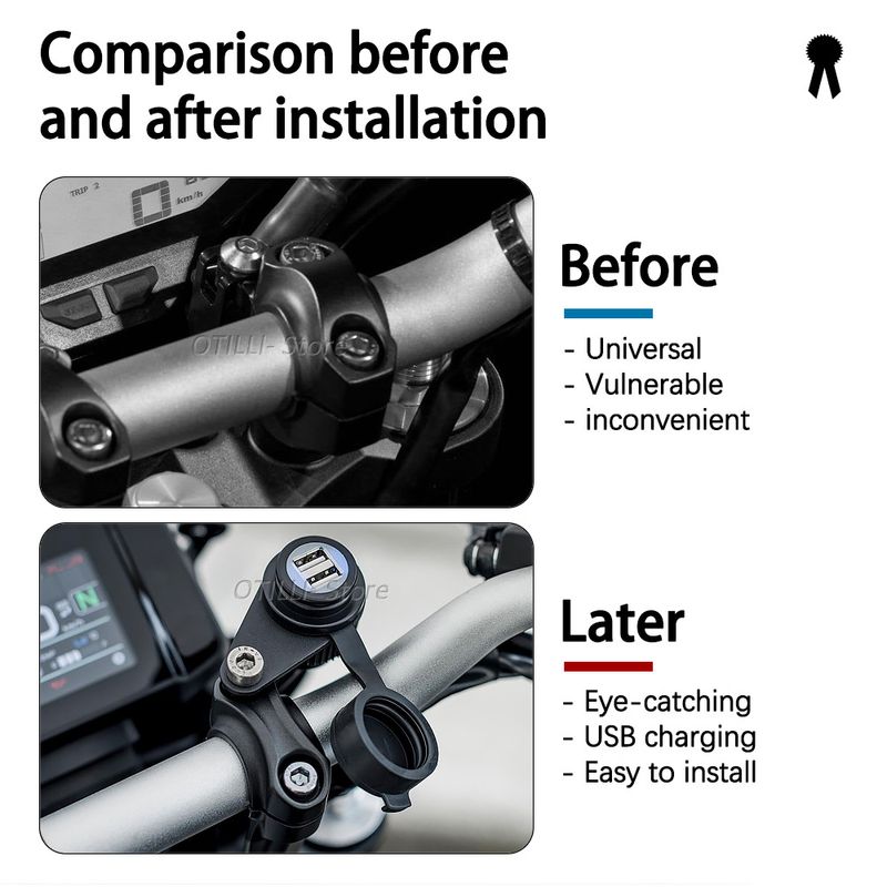 Suitable For Honda CB400X Motorcycle Parts Modification With 12V Dual USB Charger Socket_voghion.com
