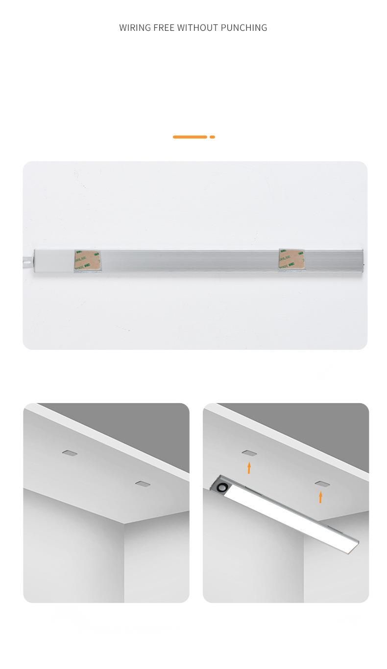 Ultra-Thin Smart Rechargeable Motion Sensor Magnetic Self-Adhesive LED Strip Light For Wardrobe Wine Cabinet_voghion.com