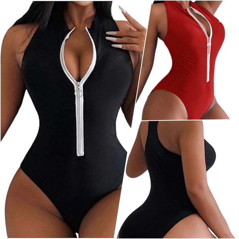 Swimsuit Sexy Bikini One-piece Zipper_voghion.com