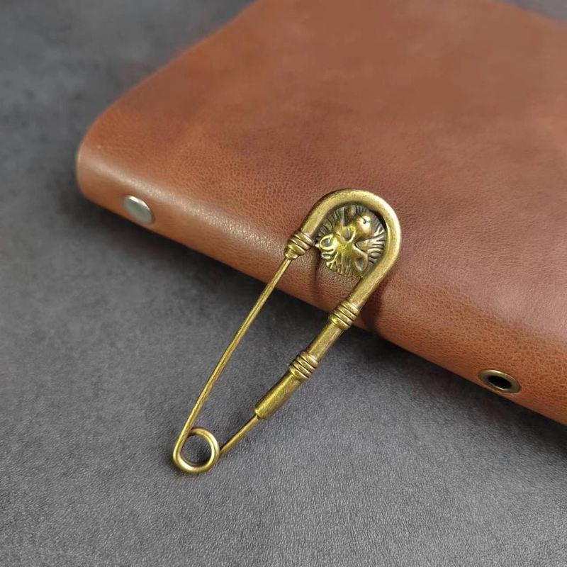 JM Bronzo Antico Elettrolitico Motivo Piuma Fiore Ramo Uccello Foglia Spilla Artistica Grande Accessorio_voghion.com