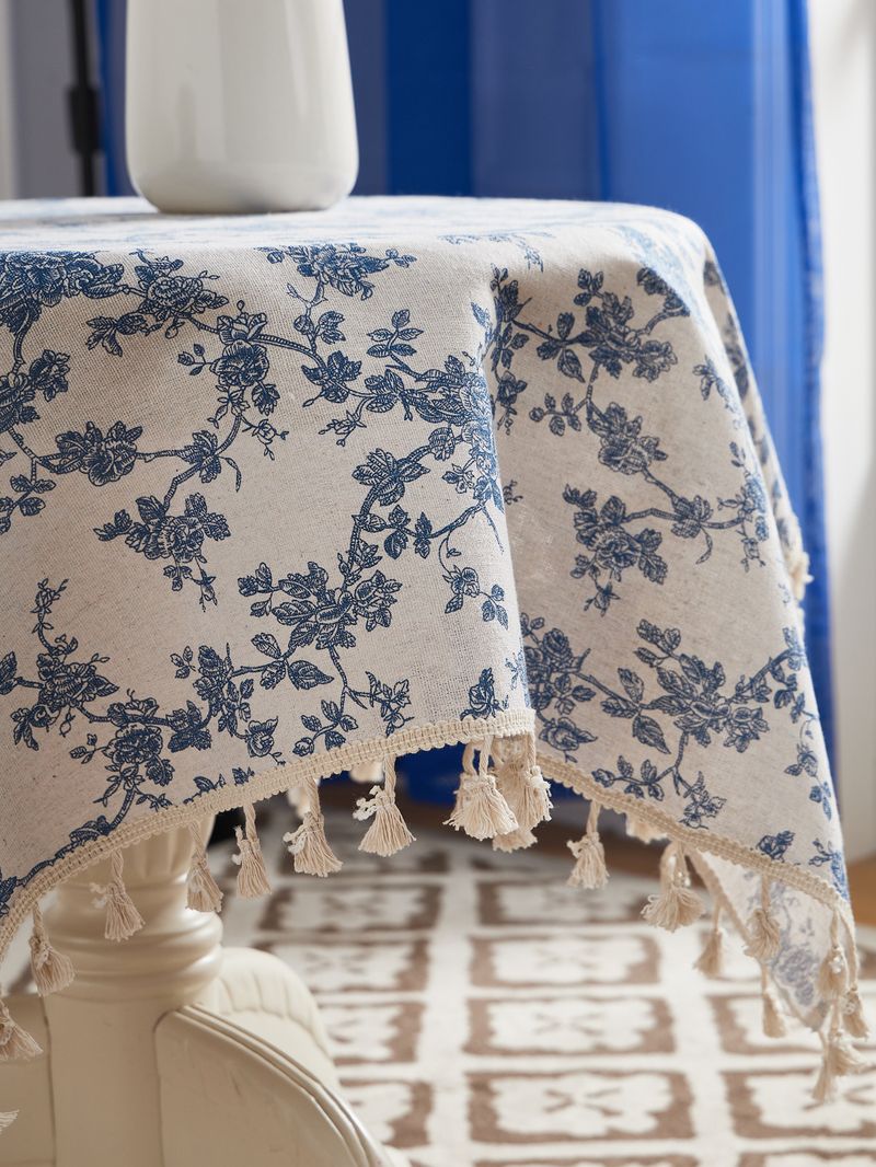 Tovaglia floreale – Copritavolo in policotone resistente al calore per tavoli da pranzo e da caffè – Antiscivolo, lavabile in lavatrice – Decorazione boho e rustica_voghion.com