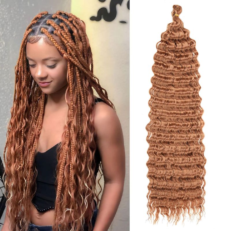 Deep Water Wave Crochet Hair Extensions – Europäischer und amerikanischer Stil, Kunstfaser, lockige Perücke_voghion.com