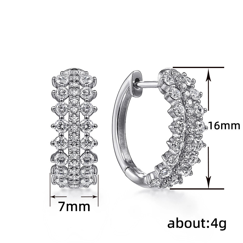 Boucles d'oreilles créoles Cao Shi Niche Design Sense pour fille cool, simples et élégantes, en zircone, de petite taille_voghion.com