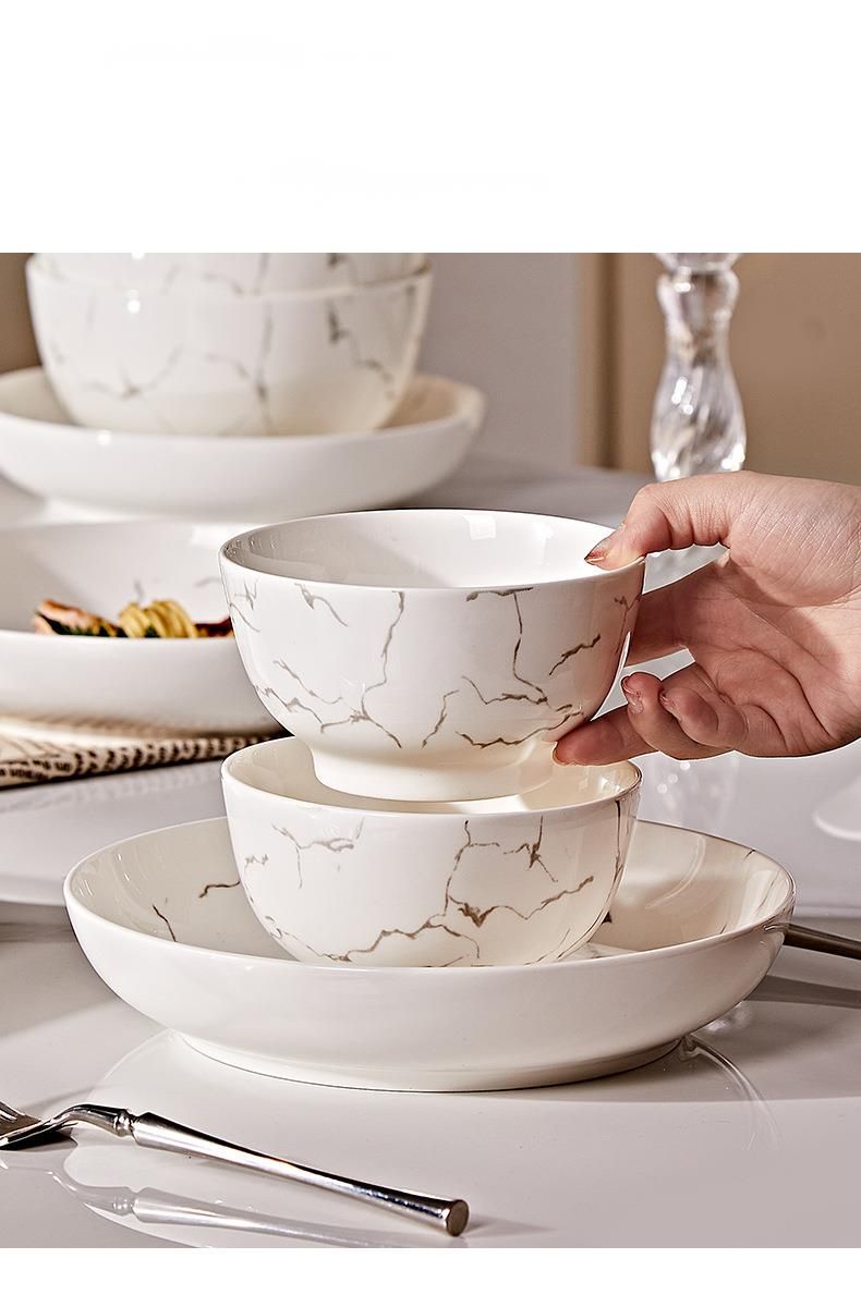 Underglaze Color Bowl Plate Set For Use, High-Quality Aesthetic Bowl, Plate, And Chopsticks Combination, Home High-End_voghion.com