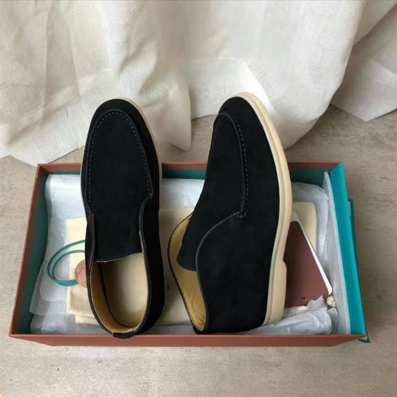 LP Loafers, High Top Lazy Shoes, Klassesch Casual Flat Bottom British Black Short Stiwwelen, Liederschong_voghion.com