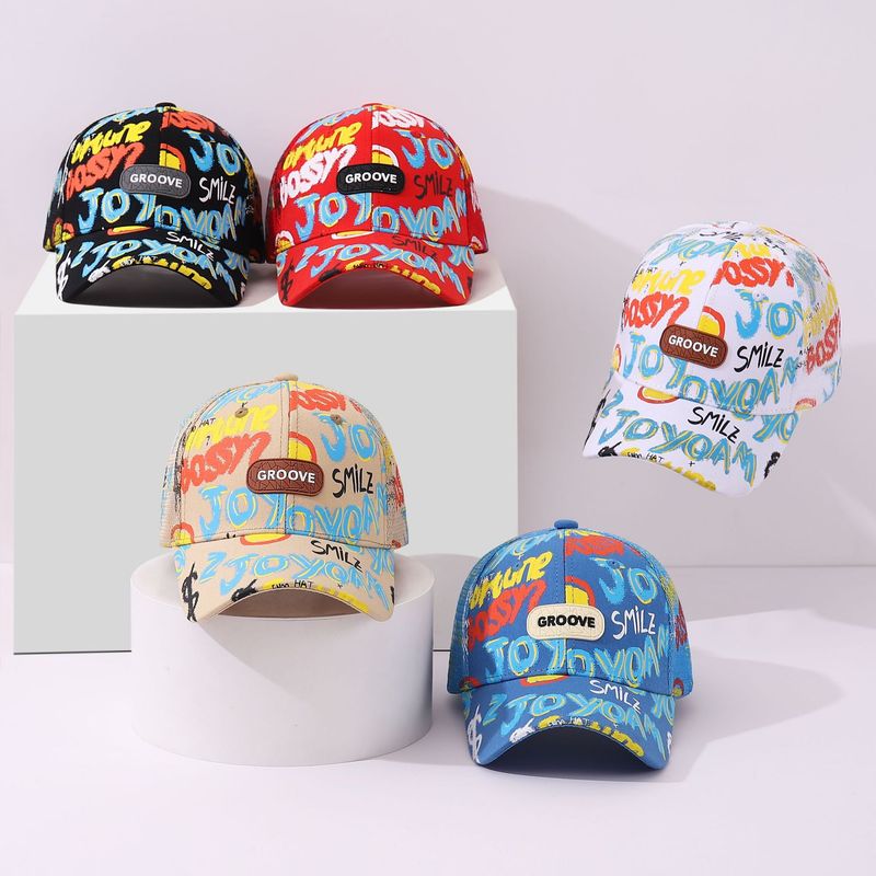 Sommer Neue Mode Graffiti Net Baseball Männer und Frauen Mittleren alters Kinder Freizeit Sonnencreme Entenzunge Hut_voghion.com