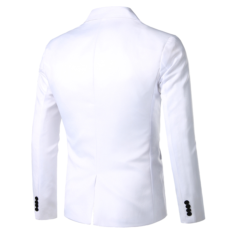 Stylish's Blazer Casual Slim Fiess Formal One Button Office Suit Blazer Coat Top White Suit Jacket Masculino Blazers_voghion.com